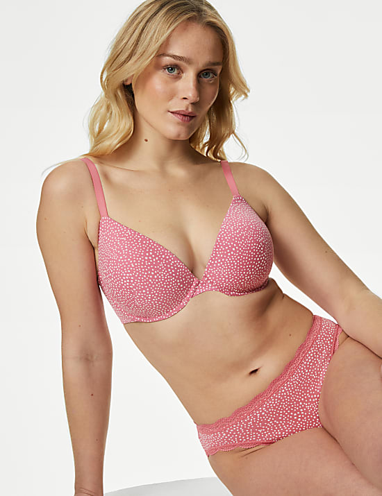 3pk Cotton Wired Plunge T-Shirt Bras A-E