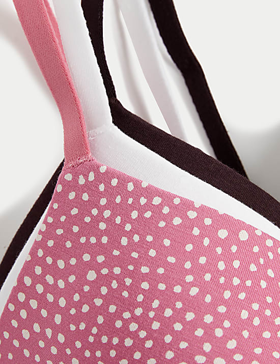 3pk Cotton Wired Plunge T-Shirt Bras A-E