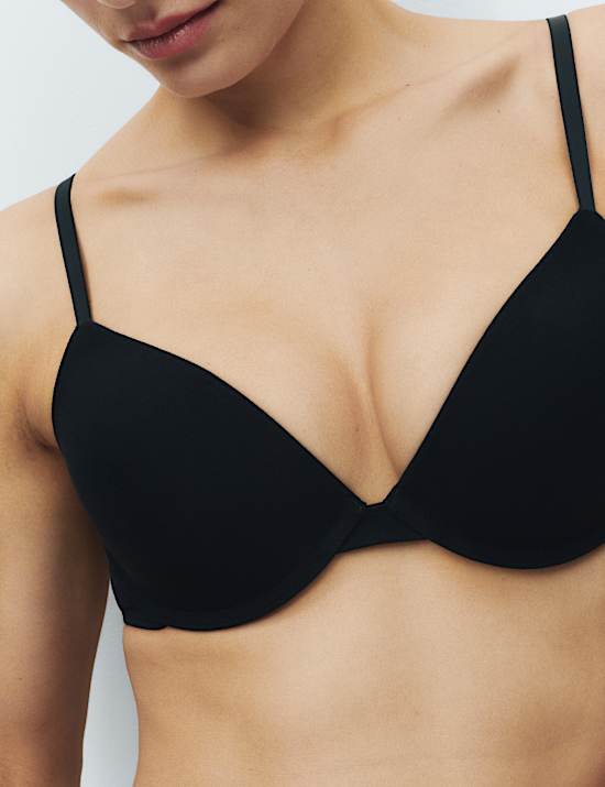 מארז 3 חזיות טי-שירט עם ברזלים ומחשוף עמוק במידות A-E