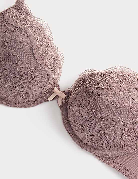 מארז 2 חזיות Jasmine עם מחשוף עמוק, ברזלים ותחרה (מידות A-E)