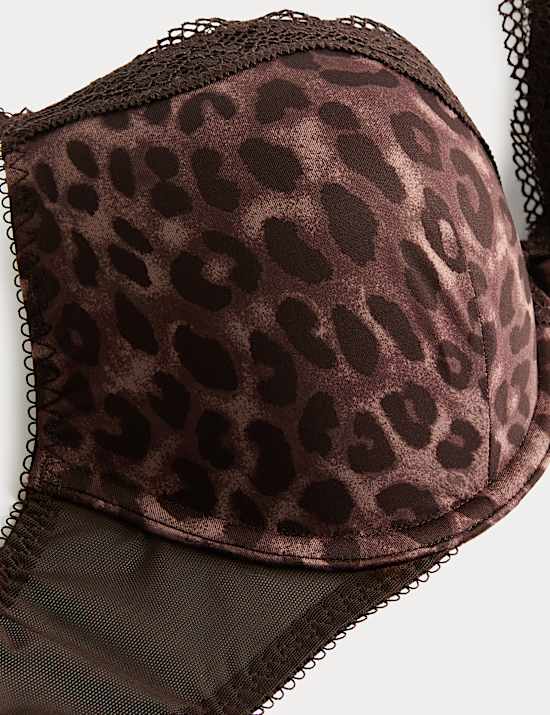 Soutien-gorge plongeant imprimé à armature en dentelle Jasmine