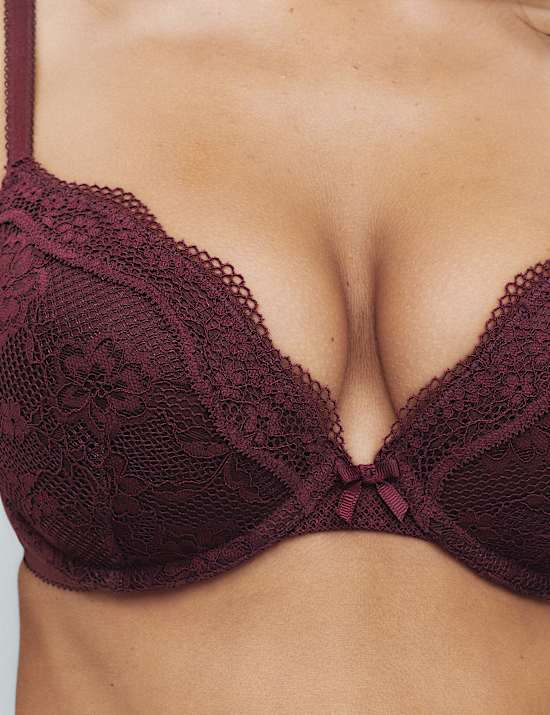 Jasmine Lace Wired Plunge Bra A-E