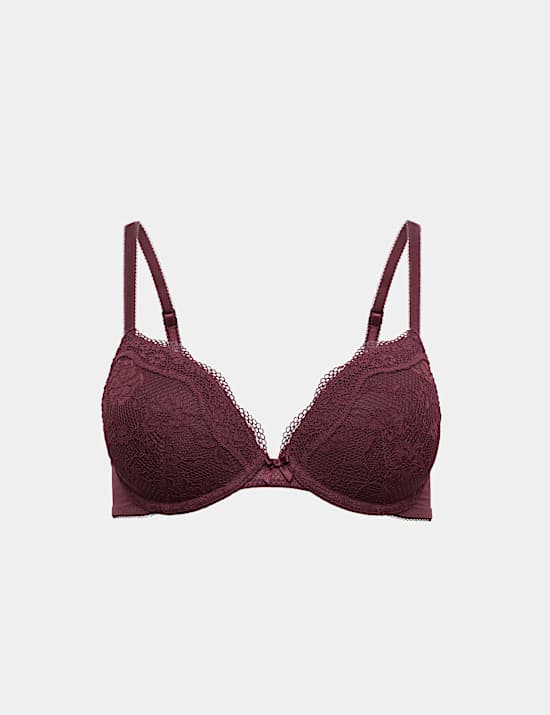 Jasmine Lace Wired Plunge Bra A-E