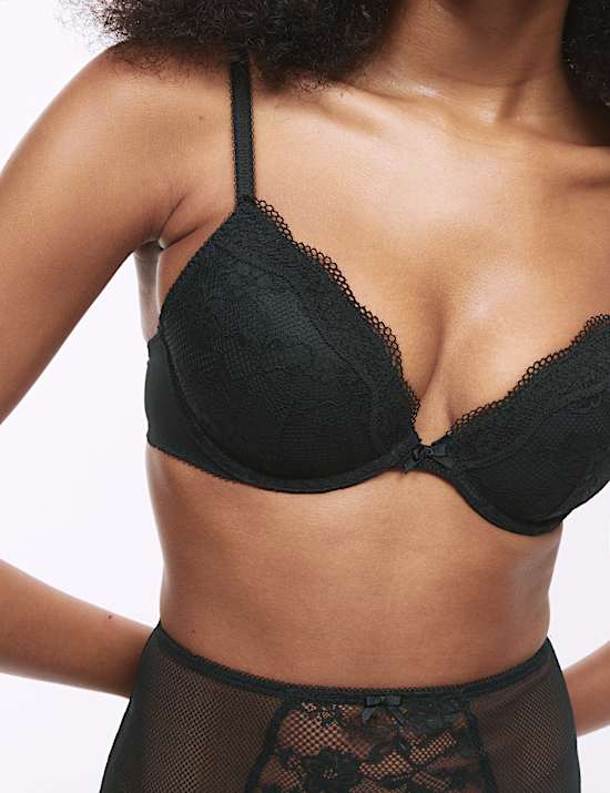 Jasmine Lace Wired Plunge Bra A-E