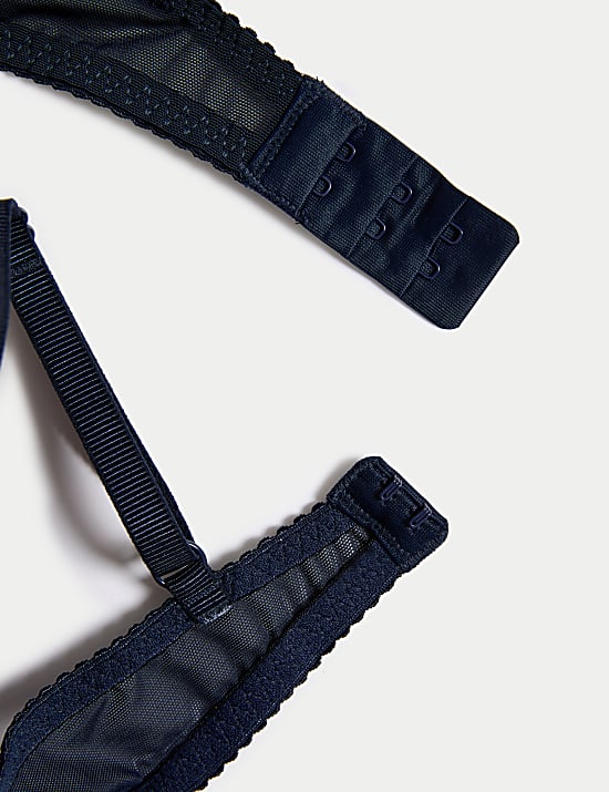 Gemusterter Plunge-BH mit B&uuml;gel und Spitzenbesatz (A&ndash;E)