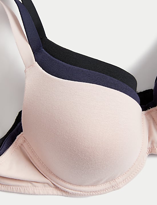 3pk Wired Full Cup T-Shirt Bras A-E