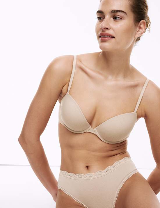 3pk Cotton Rich Wired Balcony Bras A-E