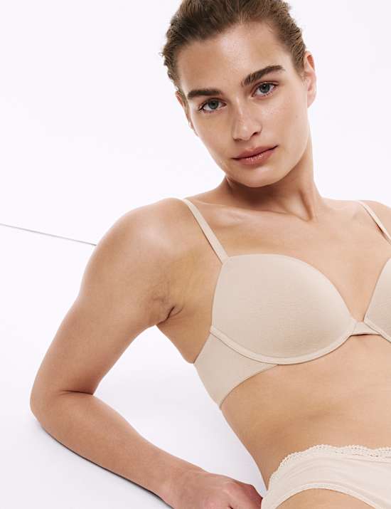 3pk Cotton Rich Wired Balcony Bras A-E