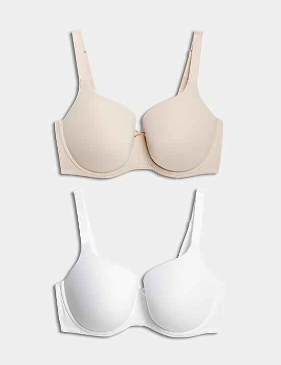2 Pack Polyamide Mix Plain Bra