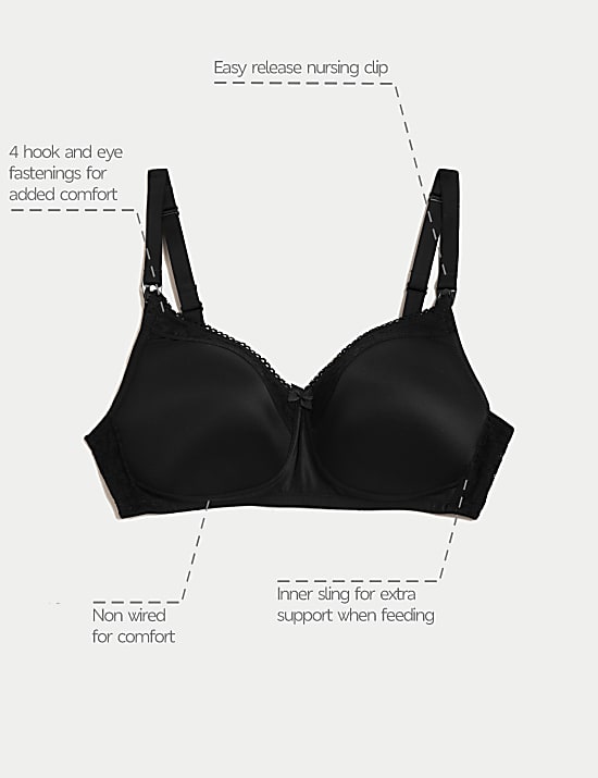 2pk Maternity Lace Trim Nursing Bras B-G