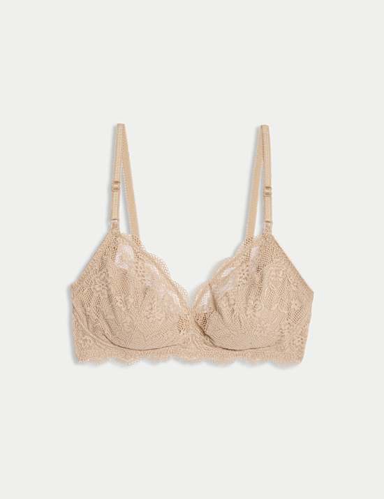 Soutien-gorge de maternité et allaitement sans armature orné de dentelle jasmin, bonnets B à H