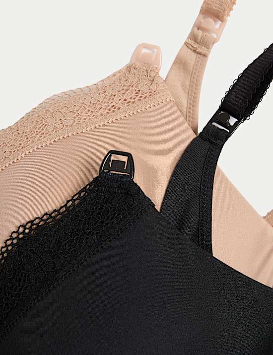 2pk Jasmine Lace Trim Maternity Nursing Bra B-G