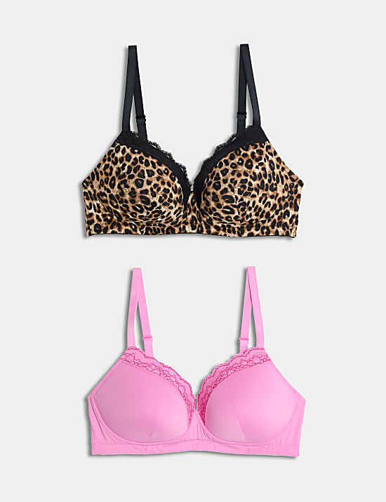 2pk Non Wired T-Shirt Post Surgery Bras (A-E)