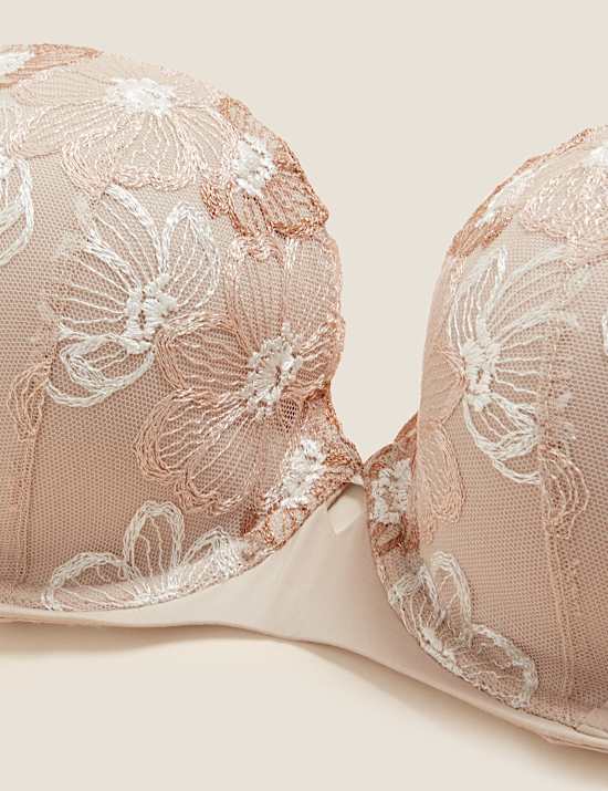 Embrace Embroidered Wired Balcony Bra A-E