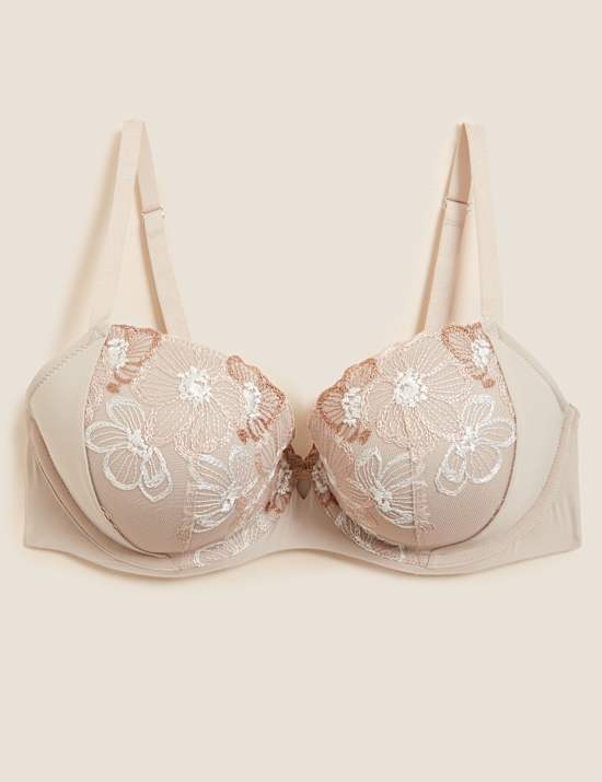 Embrace Embroidered Wired Balcony Bra A-E