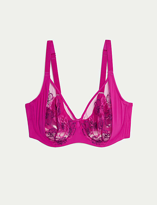 Embrace Embroidered Wired Full Cup Bra A-E