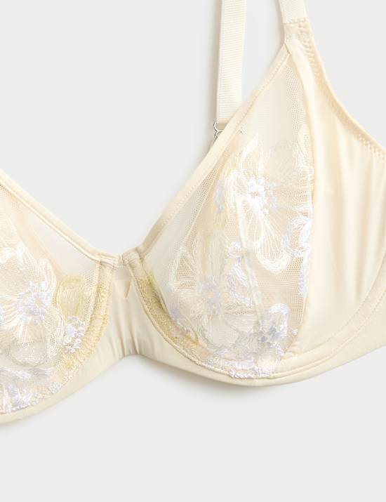 Embrace Embroidered Wired Full Cup Bra A-E