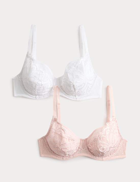 מארז 2 חזיות תחרה Amelia Natural Lift&trade;&lrm; עם ברזלים (מידות A-E)