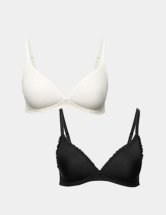 2 Pack Non Wired Plunge Bras (A-E)