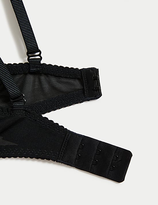 Lace Trim Wired Demi Cup Bra A-E