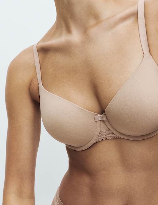 חזיית טי-שירט בשילוב Flexifit™‎ עם ברזלים וקאפ מלא במידות ‏‏A-E‏‏