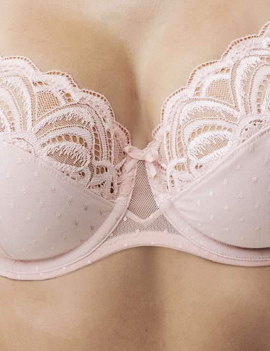 Podprsenka Amelia s krajkou, pln&yacute; ko&scaron;&iacute;ček, s kosticemi (A&ndash;E)