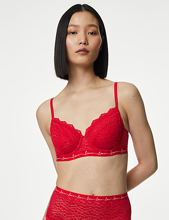 3pk Lace & Mesh Wired Balcony Bras A-E