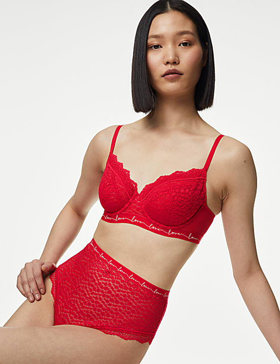 3pk Lace & Mesh Wired Balcony Bras A-E