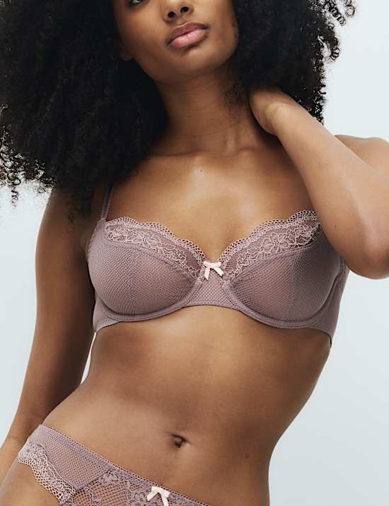 2 Pack Jasmine Lace Wired Balcony Bras (A-E)