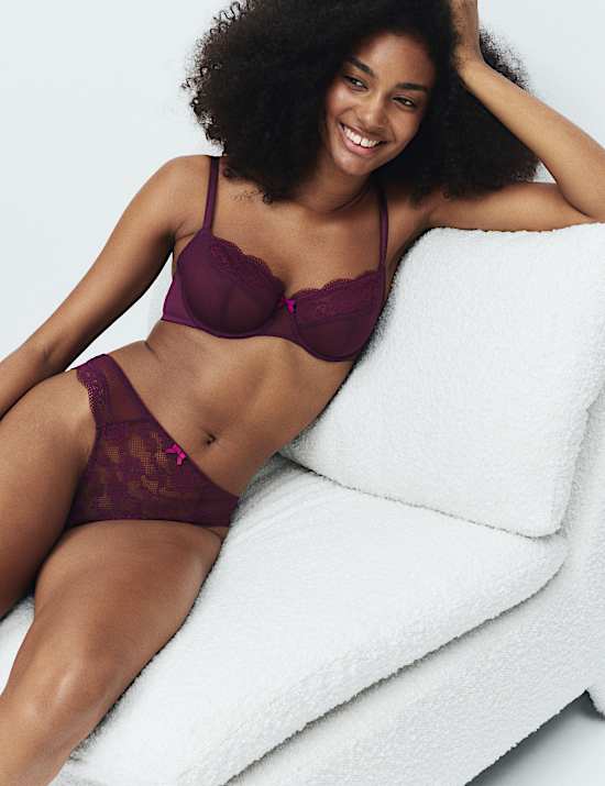 Jasmine Lace Wired Balcony Bra A-E