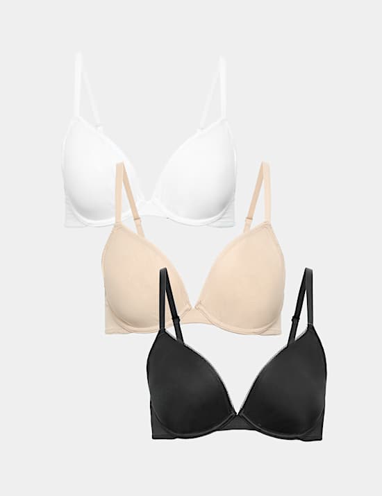 3 Pack Wired Plunge Bras (A-E)