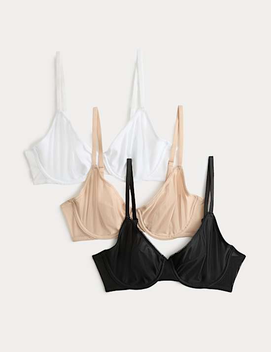 3 Pack Wired Full Cup Bras (A-E)