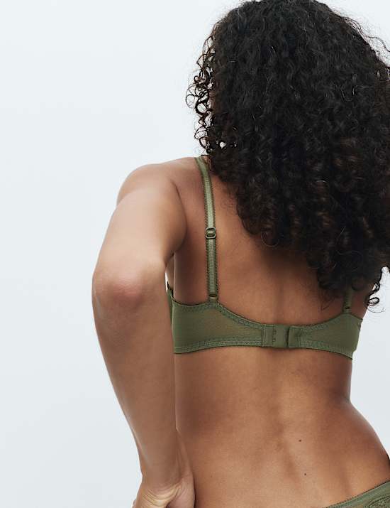 Jasmine Lace Sheer Wired Demi Cup Bra (A-E)
