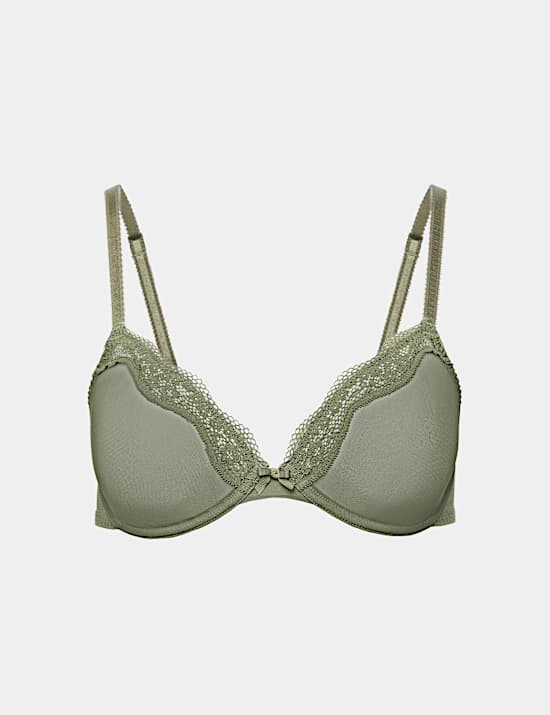 Jasmine Lace Sheer Wired Demi Cup Bra (A-E)