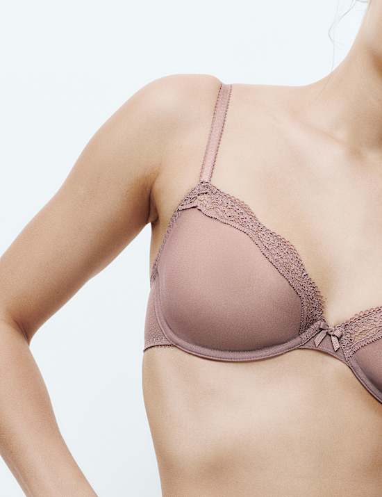 Jasmine Lace Sheer Wired Demi Cup Bra (A-E)