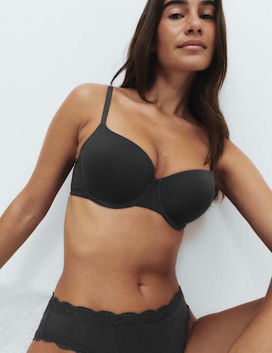 3pk Cotton Rich Wired Balcony Bras A-E