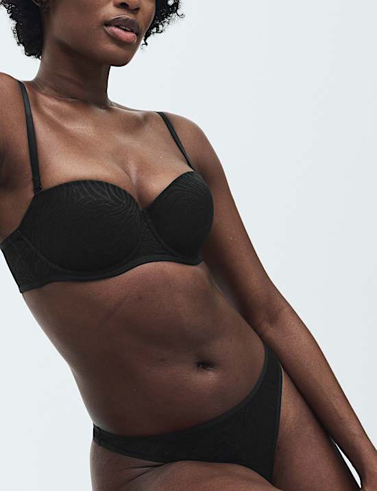 Body Lace Wired Strapless Bra (A-E)