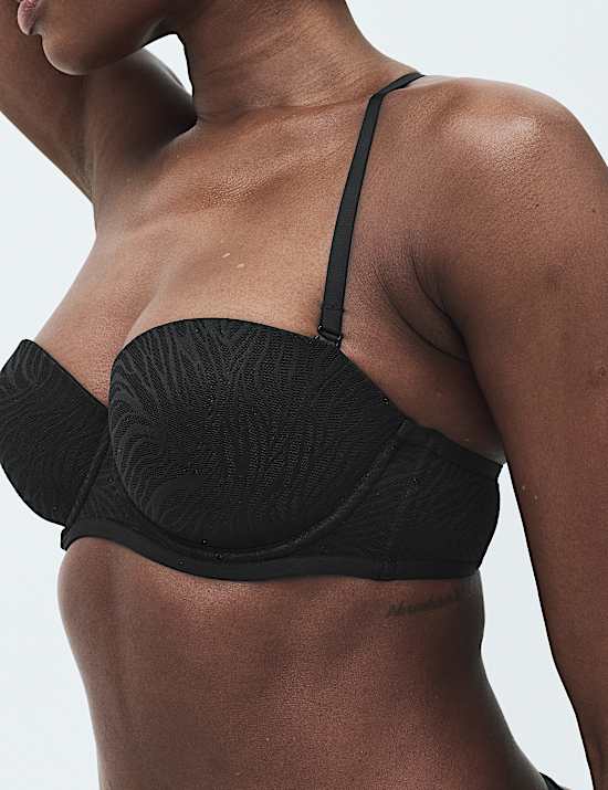 Body Lace Wired Strapless Bra (A-E)