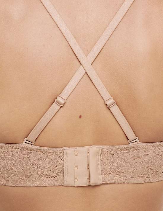 Lace Wired Strapless Bandeau Bra A-E