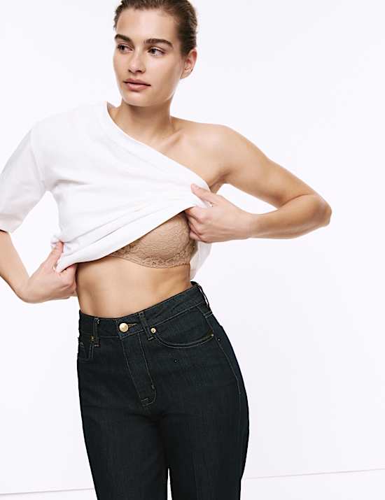 Lace Wired Strapless Bandeau Bra A-E