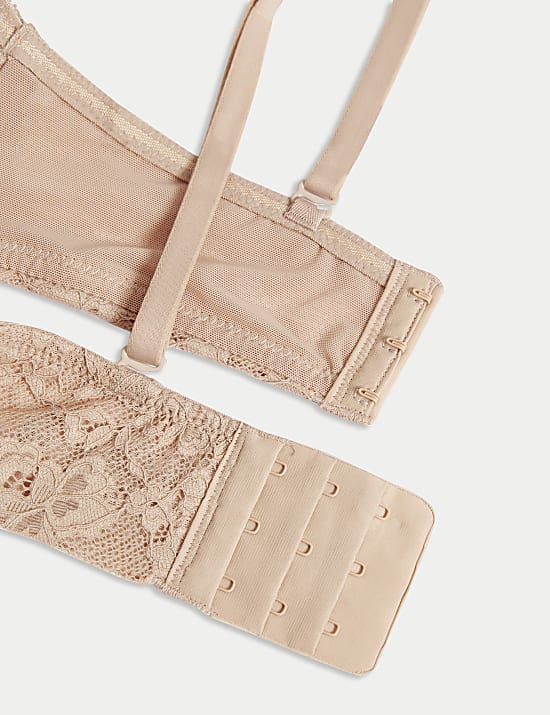 Lace Wired Strapless Bandeau Bra A-E