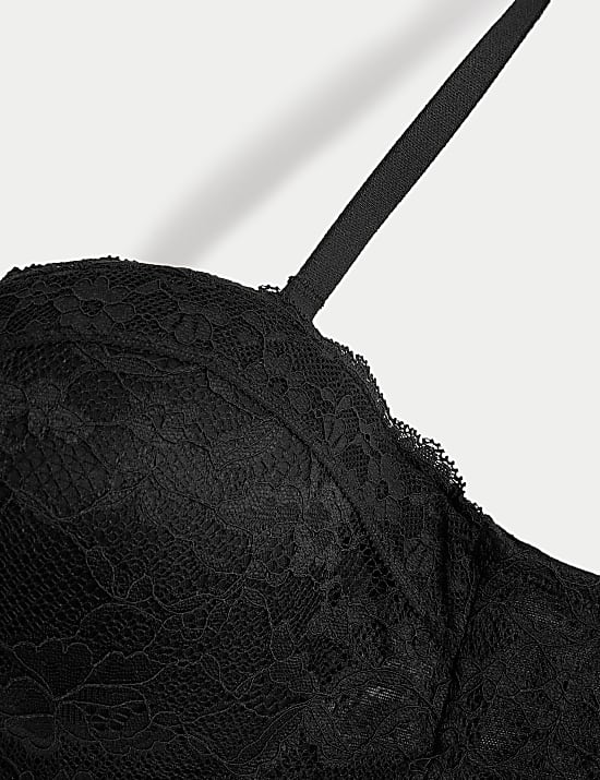 Lace Wired Strapless Bandeau Bra A-E