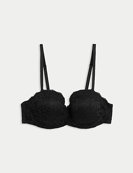 Lace Wired Strapless Bandeau Bra A-E
