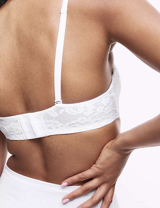 Lace Wired Strapless Bandeau Bra A-E