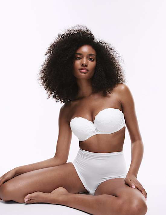 Lace Wired Strapless Bandeau Bra A-E