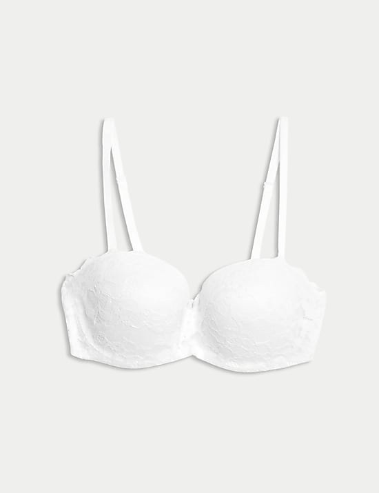 Lace Wired Strapless Bandeau Bra A-E