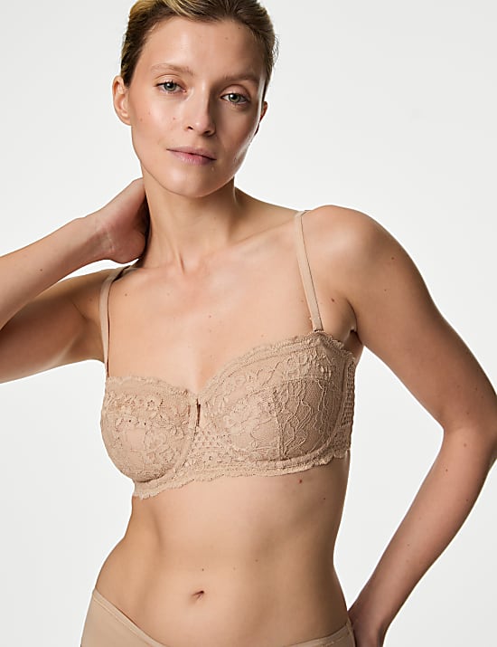 Lace Wired Strapless Bra A-E