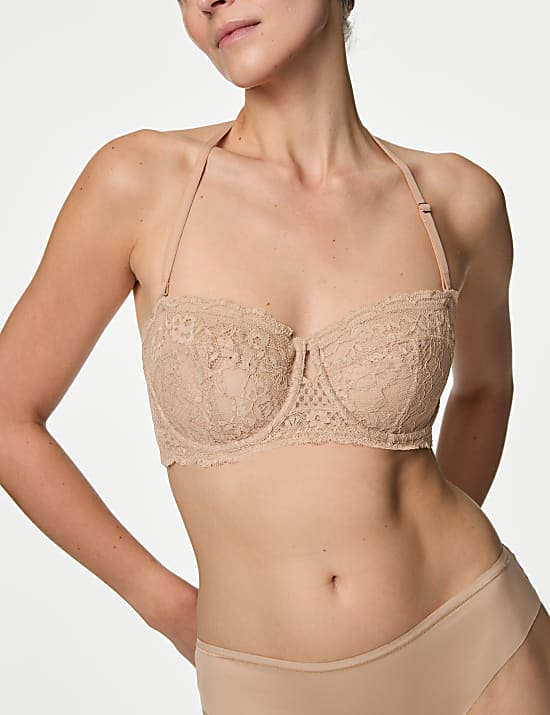 Lace Wired Strapless Bra A-E