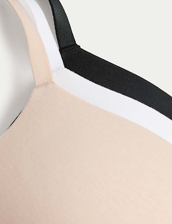 3pk Cotton Rich Non Wired T-Shirt Bras (F-G)