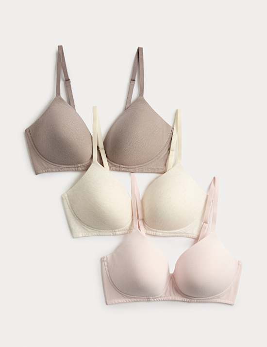 3pk Non Wired T-Shirt Bras A-E